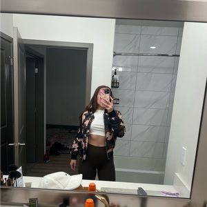 Topshop silk camo bomber jacket